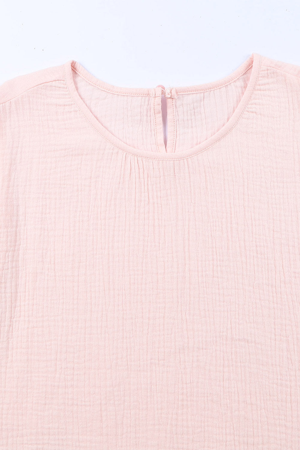 Pink Textured Tiered Ruffle Casual Short Sleeve Top