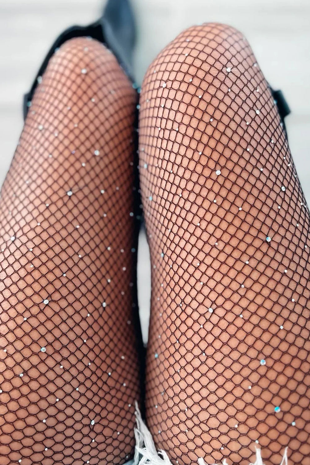 Flesh Sexy Rhinestone Fishnet Pantyhose